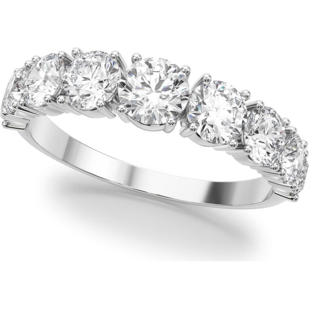 14K White Gold 1.75 Carat Lab Diamond 9 Stone Band Ring - Size 7 by Robinson's Jewelers
