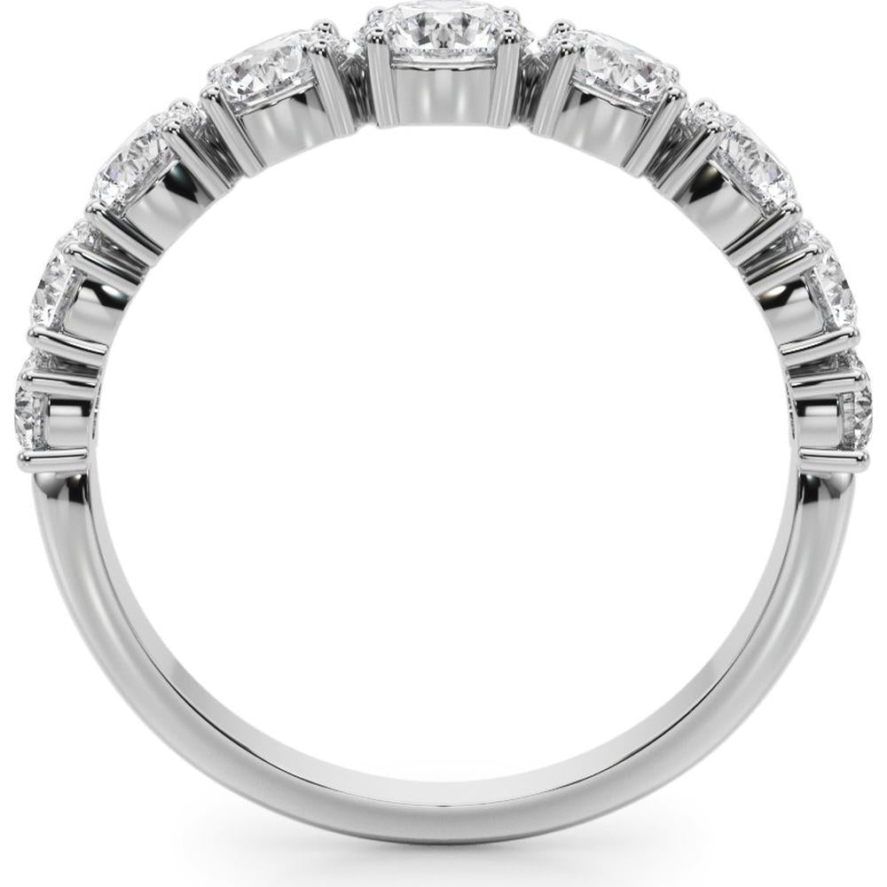 14K White Gold 1.75 Carat Lab Diamond 9 Stone Band Ring - Size 7 by Robinson's Jewelers