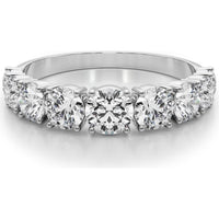 14K White Gold 1.75 Carat Lab Diamond 9 Stone Band Ring - Size 7 by Robinson's Jewelers