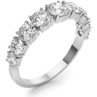 14K White Gold 1.75 Carat Lab Diamond 9 Stone Band Ring - Size 7 by Robinson's Jewelers