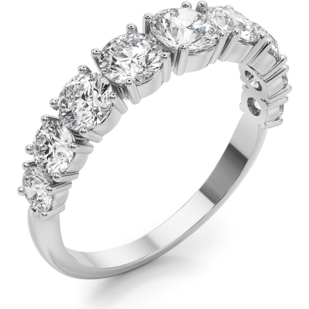 14K White Gold 1.75 Carat Lab Diamond 9 Stone Band Ring - Size 7 by Robinson's Jewelers