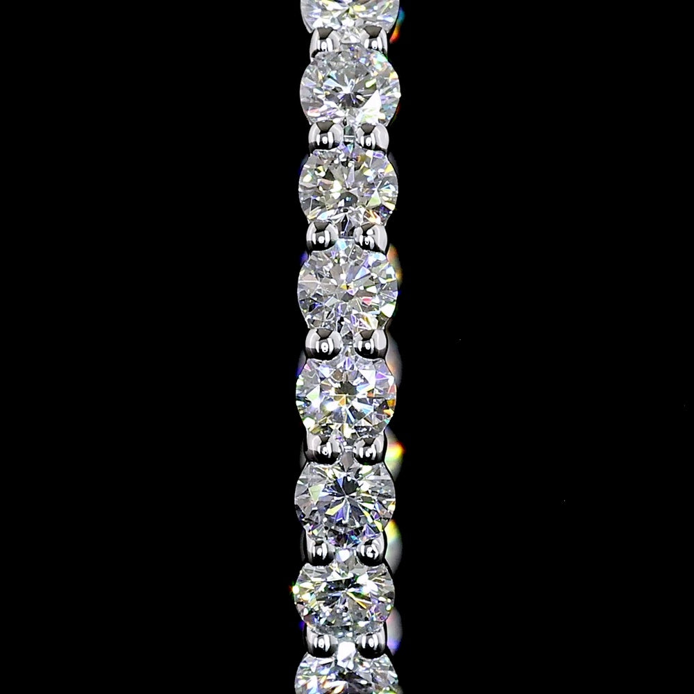 14K White Gold 1.75" Round Hoop Earrings with 56 Prong-Set Lab Diamonds - 3.16 Carats Total Diamond Weight - Covaloro Fine Jewelry