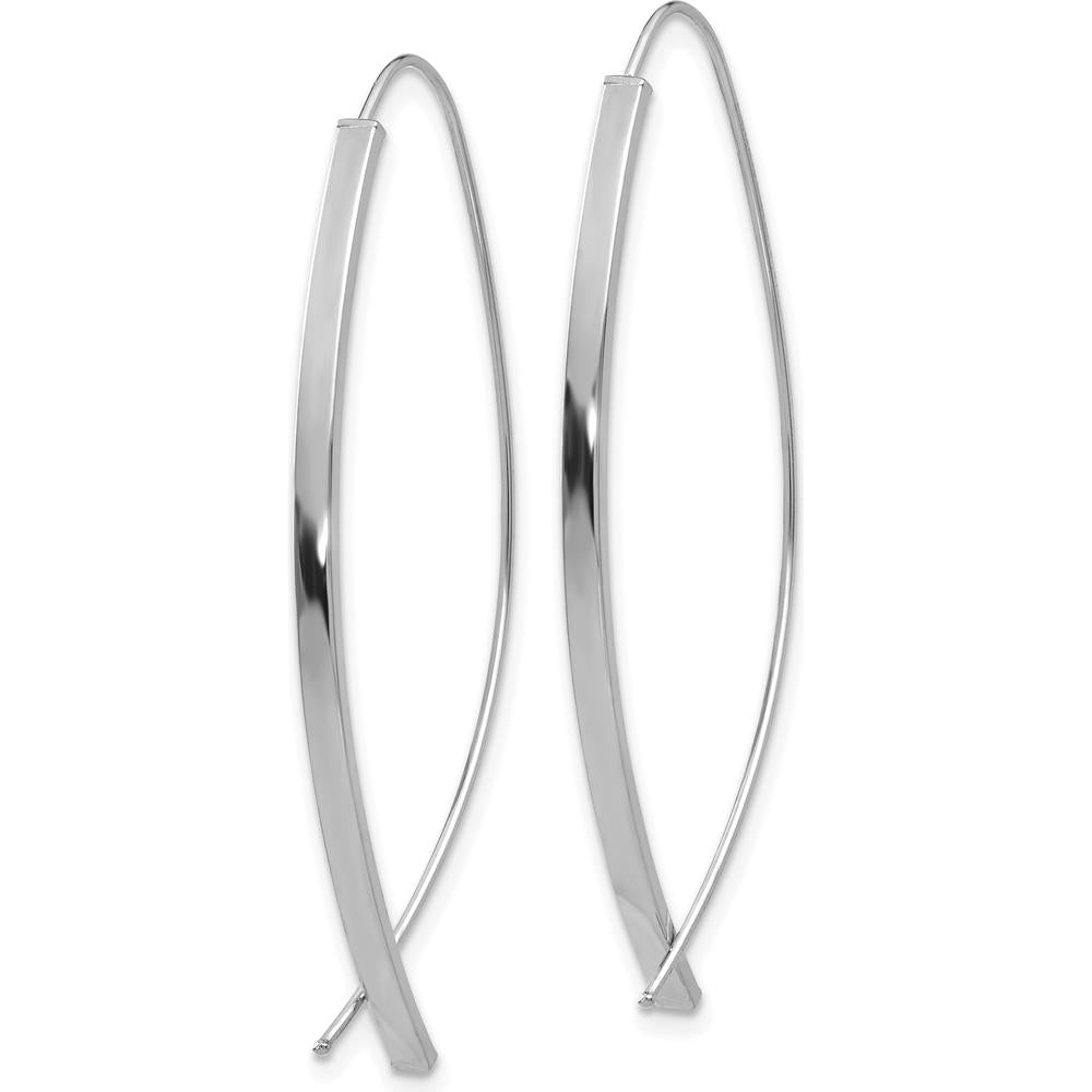 14K White Gold 1.75mm Square Tube Threader Earrings - Polished Finish by 0