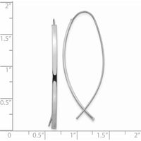 14K White Gold 1.75mm Square Tube Threader Earrings - Polished Finish by 0