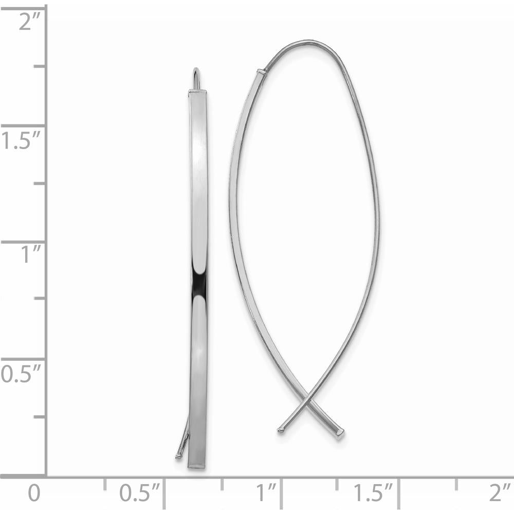14K White Gold 1.75mm Square Tube Threader Earrings - Polished Finish by 0