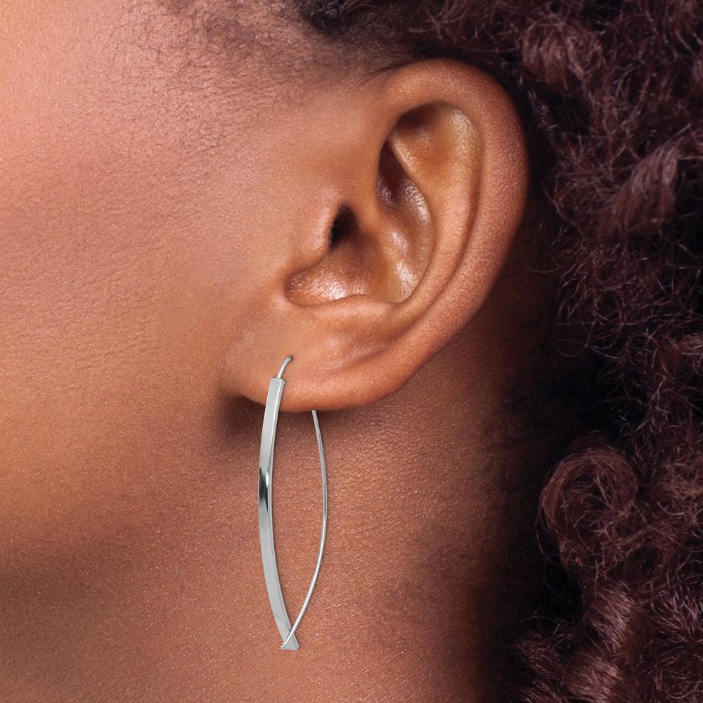 14K White Gold 1.75mm Square Tube Threader Earrings - Polished Finish by 0