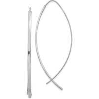14K White Gold 1.75mm Square Tube Threader Earrings - Polished Finish by 0