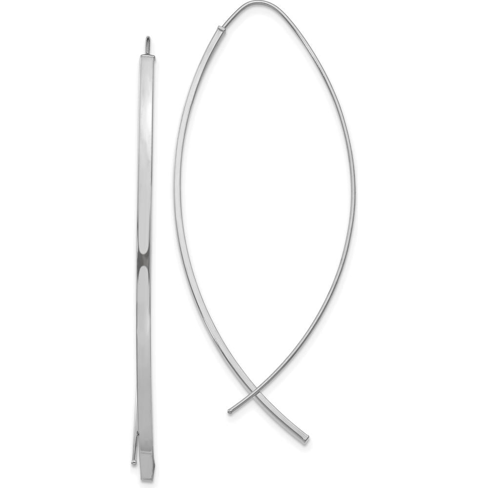 14K White Gold 1.75mm Square Tube Threader Earrings - Polished Finish by 0