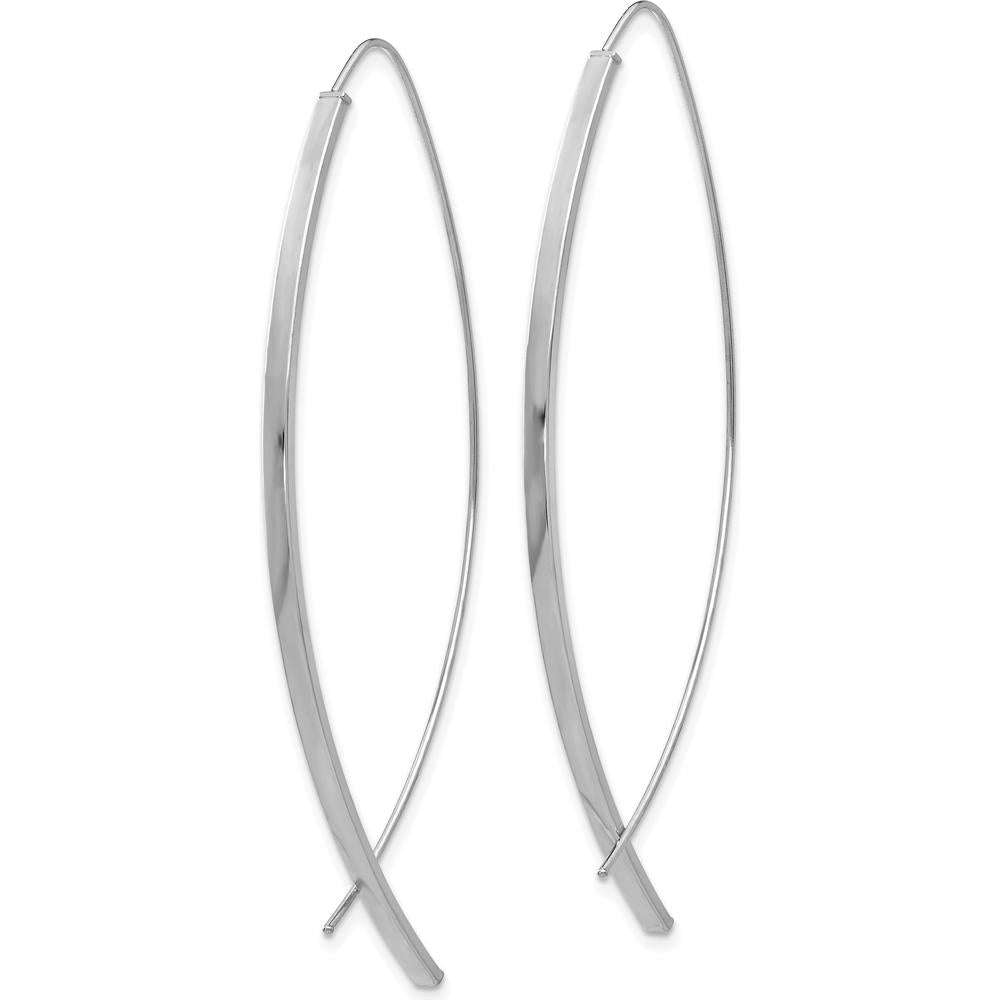 14K White Gold 1.75mm Square Tube Threader Earrings - Polished Finish by 0