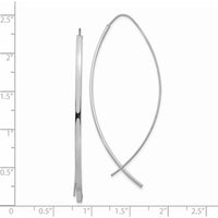 14K White Gold 1.75mm Square Tube Threader Earrings - Polished Finish by 0