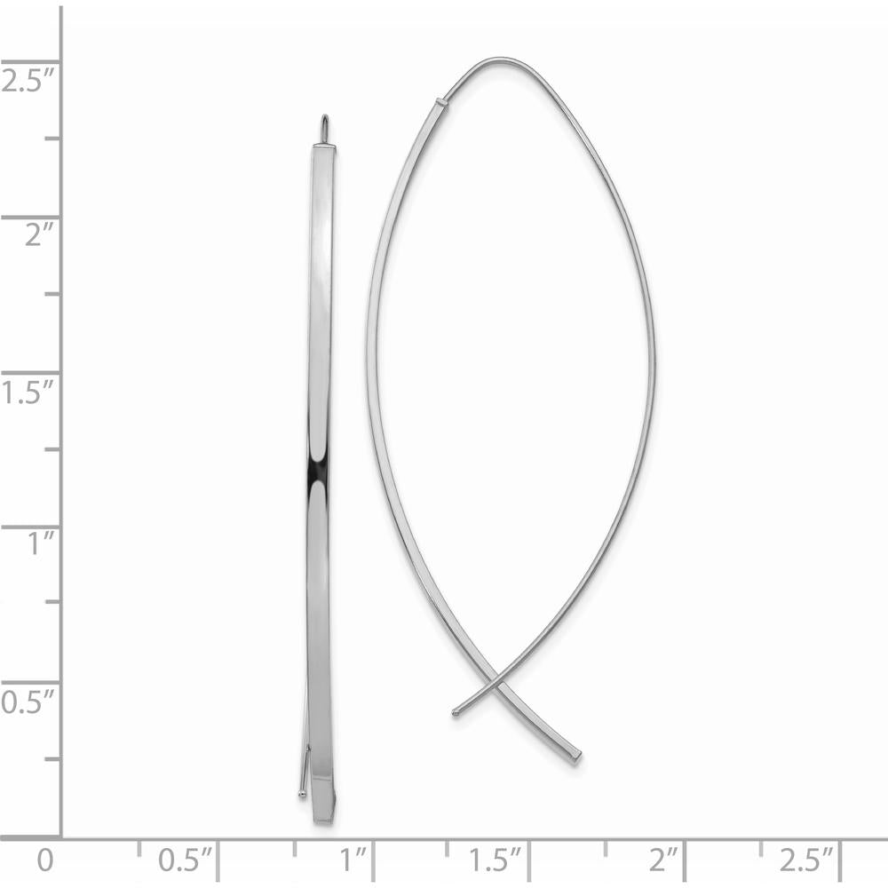 14K White Gold 1.75mm Square Tube Threader Earrings - Polished Finish by 0