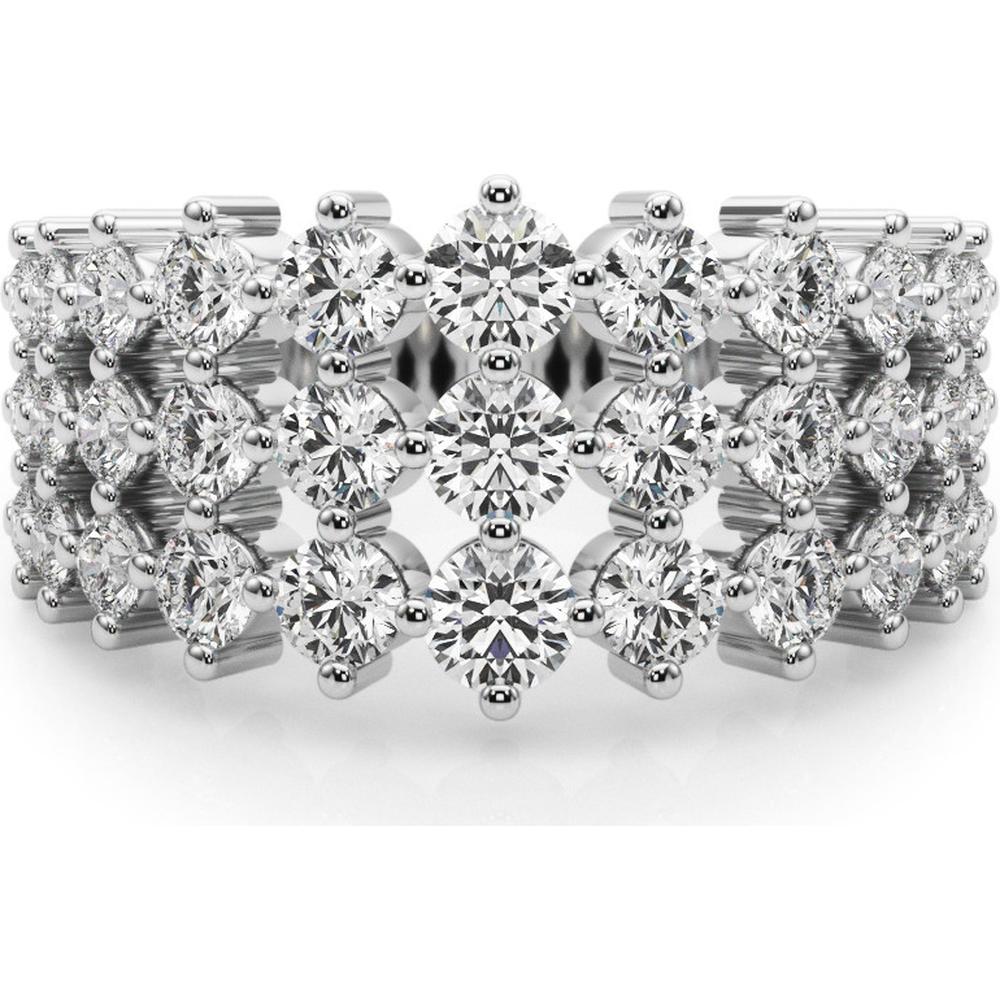 14K White Gold Carats Lab Diamond Fashion Ring Size by