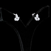 14K White Gold 1.88 Carats Total Weight Pear Shape Diamond Cluster Stud Earrings with Round and Marquise Cut Lab Diamonds - Covaloro Fine Jewelry