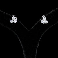 14K White Gold 1.88 Carats Total Weight Pear Shape Diamond Cluster Stud Earrings with Round and Marquise Cut Lab Diamonds - Covaloro Fine Jewelry