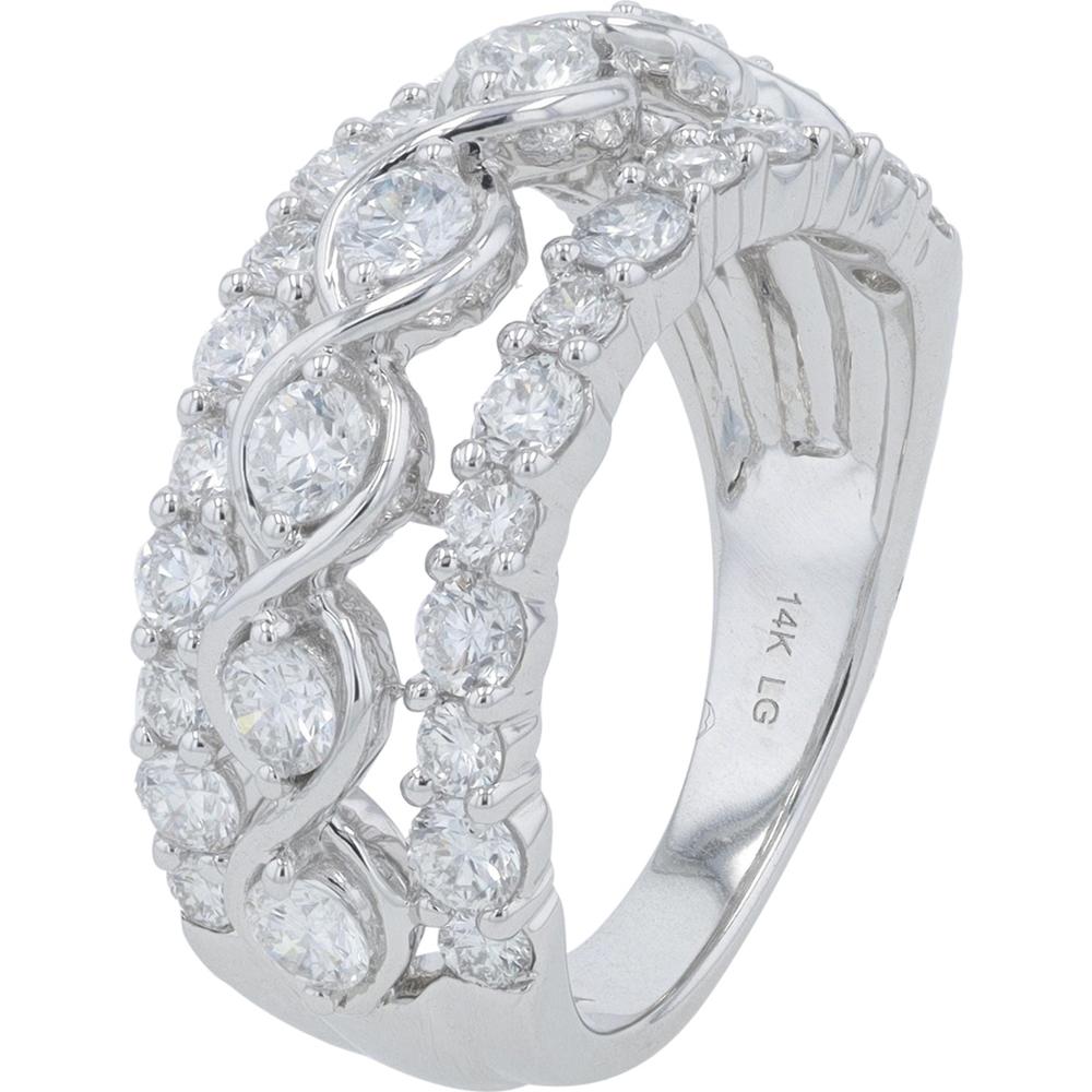 14K White Gold 1.94 Carat Lab Grown Diamond Ring with Milgrain Prongs