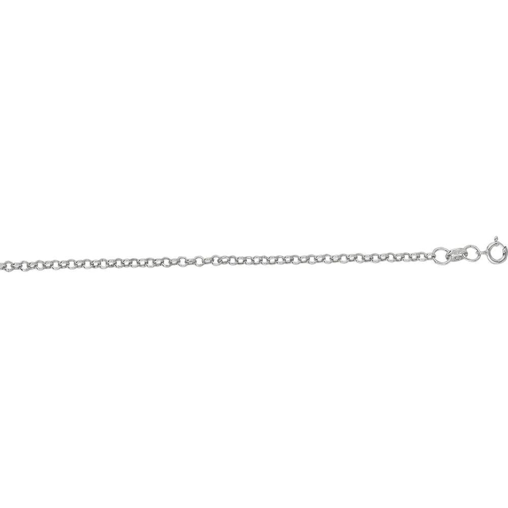 14K White Gold 1.9mm Lite Rolo Chain Necklace - 20" by Orozza Fine Jewelry