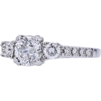 14K White Gold 1 Carat Center Diamond Engagement Ring - Timeless Symbol of Love