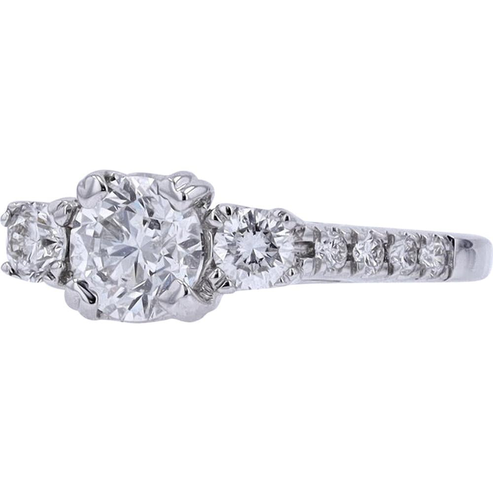 14K White Gold 1 Carat Center Diamond Engagement Ring - Timeless Symbol of Love
