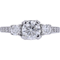 14K White Gold 1 Carat Center Diamond Engagement Ring - Timeless Symbol of Love