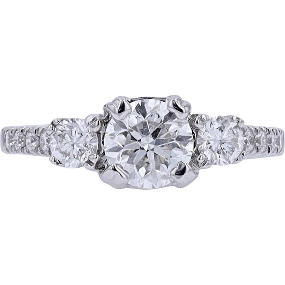 14K White Gold 1 Carat Center Diamond Engagement Ring - Timeless Symbol of Love