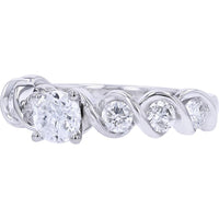 14K White Gold 1-Carat Diamond Engagement Ring