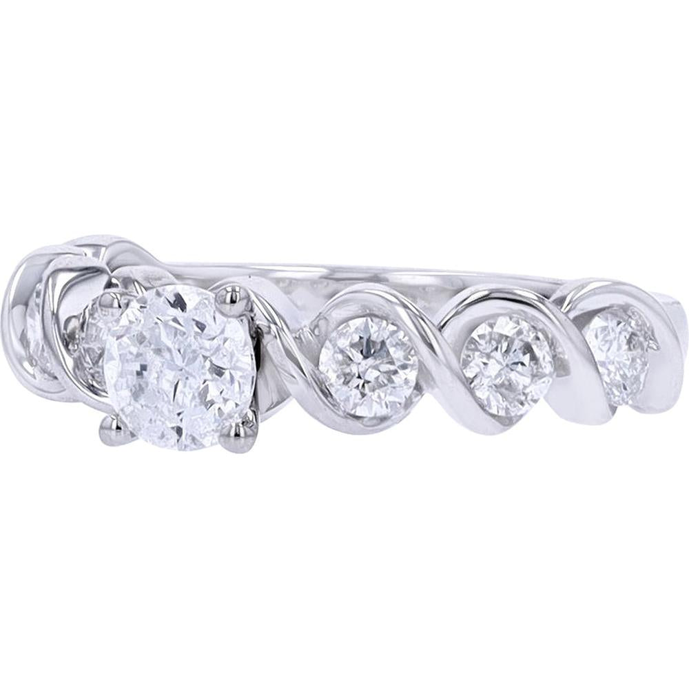 14K White Gold 1-Carat Diamond Engagement Ring