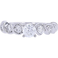 14K White Gold 1-Carat Diamond Engagement Ring