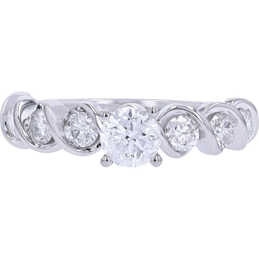 14K White Gold 1-Carat Diamond Engagement Ring