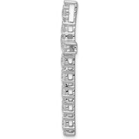 14K White Gold 1 Carat Diamond Latin Cross Pendant with Round Brilliant-Cut Diamonds - 0.98 Carat Total Diamond Weight by Monteluci Fine Jewelry