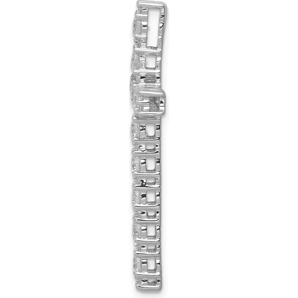 14K White Gold 1 Carat Diamond Latin Cross Pendant with Round Brilliant-Cut Diamonds - 0.98 Carat Total Diamond Weight by Monteluci Fine Jewelry