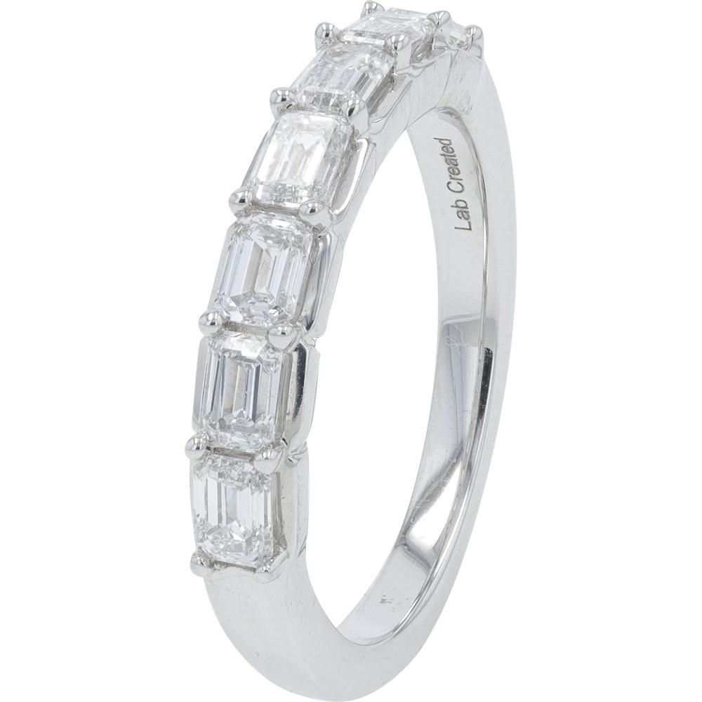 14K White Gold 1 Carat Lab Grown Diamond Band - 1.00 Carat Total Diamond Weight