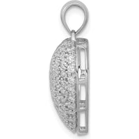 14K White Gold 1 Carat Pave Diamond Heart Pendant with 99 Round Diamonds by Monteluci Fine Jewelry