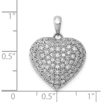 14K White Gold 1 Carat Pave Diamond Heart Pendant with 99 Round Diamonds by Monteluci Fine Jewelry