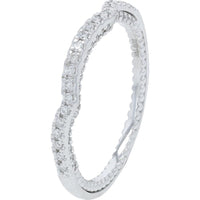 14K White Gold 1 Carat Total Weight Diamond Bridal Set with Intertwined Pave Halo Design