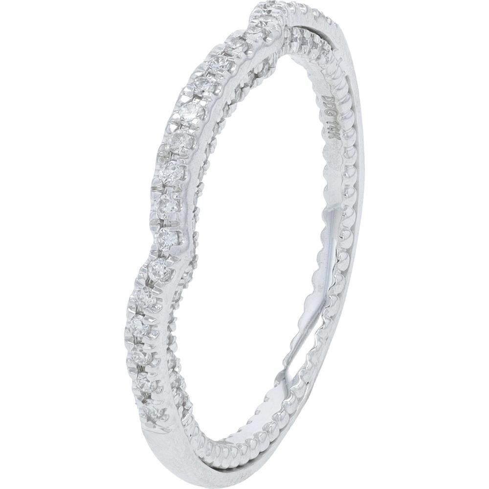 14K White Gold 1 Carat Total Weight Diamond Bridal Set with Intertwined Pave Halo Design