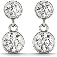 14K White Gold 1 Carat Total Weight Lab Diamond Three Stone Earrings by Robinson's Jewelers