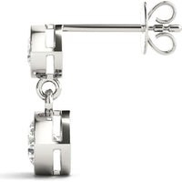 14K White Gold 1 Carat Total Weight Lab Diamond Three Stone Earrings by Robinson's Jewelers