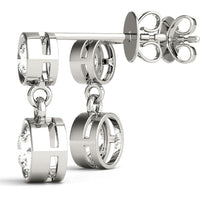 14K White Gold 1 Carat Total Weight Lab Diamond Three Stone Earrings by Robinson's Jewelers