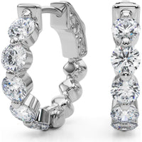 14K White Gold 1 Carat Total Weight Lab Diamond Vault Lock Earrings by Robinson's Jewelers