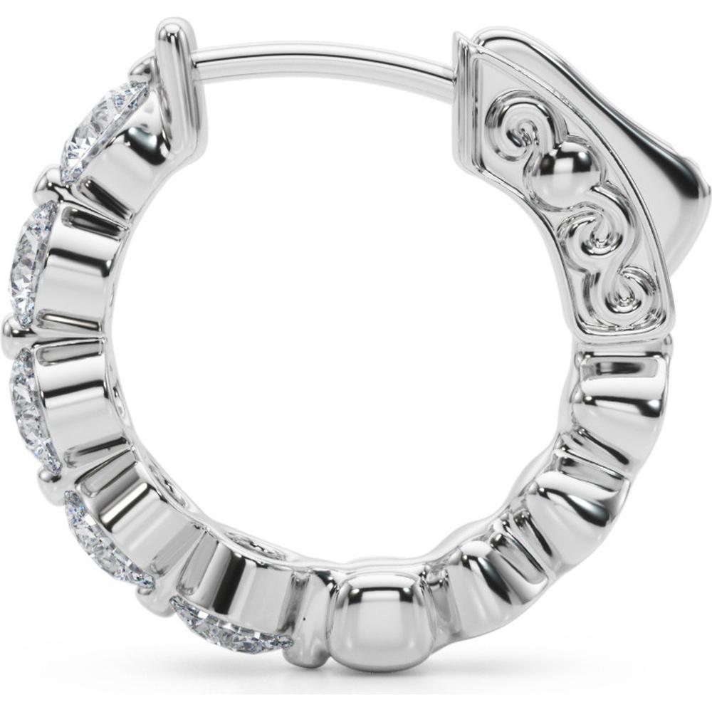 14K White Gold 1 Carat Total Weight Lab Diamond Vault Lock Earrings by Robinson's Jewelers
