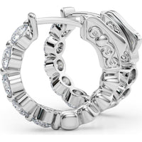 14K White Gold 1 Carat Total Weight Lab Diamond Vault Lock Earrings by Robinson's Jewelers