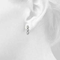 14K White Gold 1 Carat Total Weight Lab-Grown Diamond Three Stone Earrings by Robinson's Jewelers