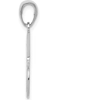 14K White Gold #1 Dad Charm with Textured Back and Rhodium Plating by Oro Pregiato