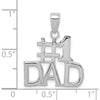 14K White Gold #1 Dad Charm with Textured Back and Rhodium Plating by Oro Pregiato