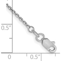 14K White Gold 10" 1.4mm Diamond-Cut Cable Anklet with Lobster Clasp by Oro Pregiato