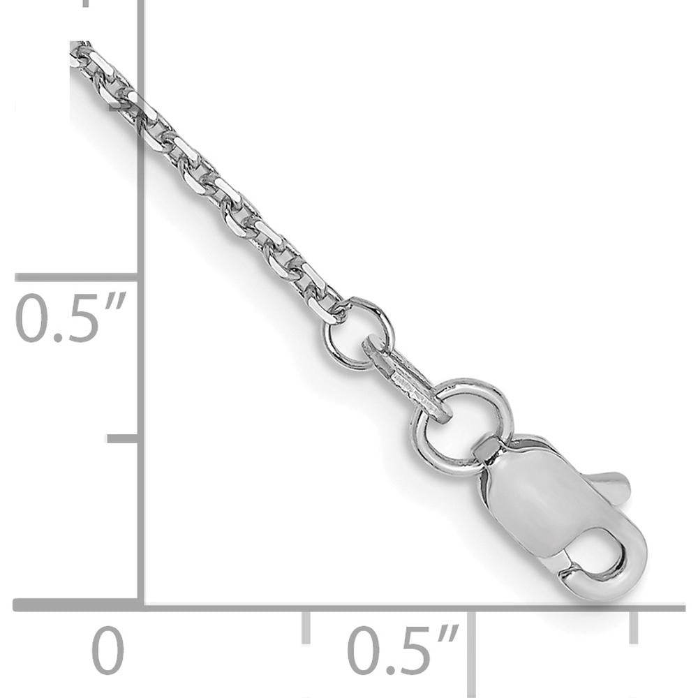 14K White Gold 10" 1.4mm Diamond-Cut Cable Anklet with Lobster Clasp by Oro Pregiato