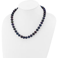 14K White Gold 10-11mm Black Freshwater Cultured Pearl Necklace - 18" Length by Monteluci Fine Jewelry