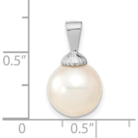 14K White Gold 10-11mm South Sea Cultured Pearl Pendant with Textured Bail by Monteluci Fine Jewelry
