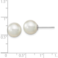 14K White Gold 10-11mm White Round South Sea Saltwater Cultured Pearl Post Earrings by Monteluci Fine Jewelry