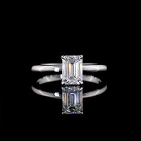 14K White Gold 10.46 Carat Emerald Cut Lab Diamond Hidden Halo Ring with 79 Brilliant Cut Diamonds - GIA Certified F VS2 - Covaloro Fine Jewelry